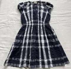 ファミリア　fdash 130 チェック　パフスリーブ　ワンピース