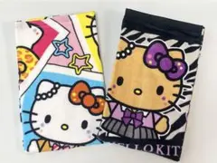 【D】②ハローキティ　フェイスタオル　2枚　ゼブラ　日焼けサンリオ　しまむら