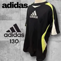 adidas アディダス スポーツTシャツ 黒×イエロー キッズ130