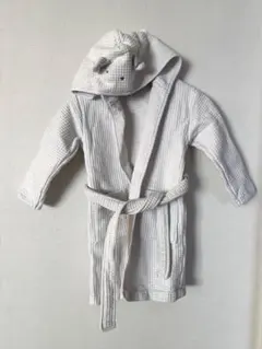 【98cm】フード付きベビーバスローブ グレー