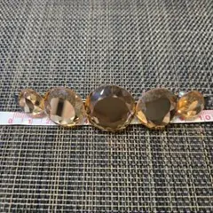 CLIPPARIS バレッタ ラインストーン ピンクブラウン