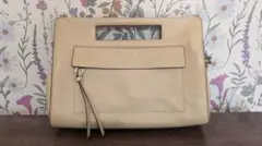 【お値下げ】【美品】COACH ベージュ レザー ハンドバッグ　ショルダーバック
