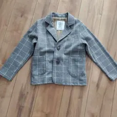 美品☆アプレレクール　グレー チェック柄 ジャケット 120