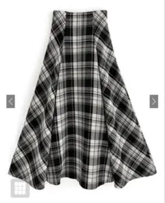 GRL グレイル チェック フレア スカート tu920 ロング ブラック 新品