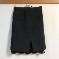 極美品 サカイラック ペンシルスカート タイトスカート ストライプ ウール 2のサムネイル