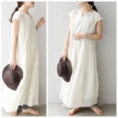 新品 SHIPS コットン ティアード ワンピース 定価17930円 ペチコート