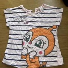美品　アンパンマン Tシャツ ピンクストライプ