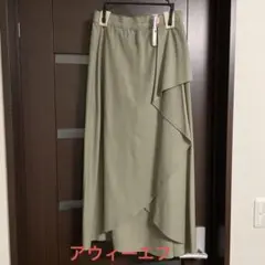 カーキ アシンメトリーフレアスカートのサムネイル