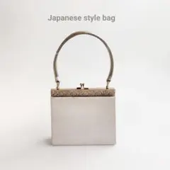 和装バッグ パーティーバッグ ハンドバッグ がま口 シルバー