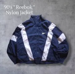 90s Reebok リーボック ナイロンジャケット ベクター刺繍ロゴ 単丈のサムネイル