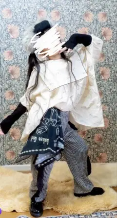 folkmade セーラーカラー トップスLサイズ