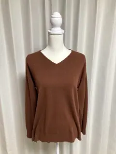 Ｌ ブラウン シンプルトップス