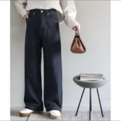 クラシカルエルフ　美シルエット。ハイウエストワイドデニムパンツ　Mサイズ