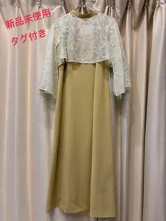 オケージョンドレス　レースフレアスリーブ ロングドレス