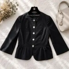 BURBERRYLONDON ペプラムジャケット ノーカラー 42 ノバチエックのサムネイル