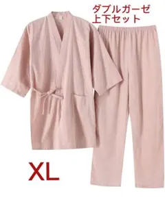 新品甚平 部屋着 XL 上下セット 夏用　作務衣 じんべい レディース　未使用