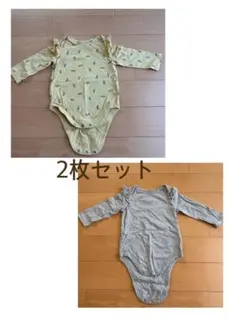 【２枚セット】花柄ロンパースとグレーロンパース 6-12ヶ月