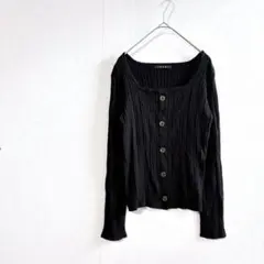 イング リブ スクエアネック ニット 伸縮性 柔らか 優しい y2k M 春 夏