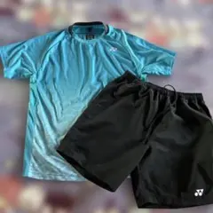 YONEX スポーツウェアセット 水色＋ブラック