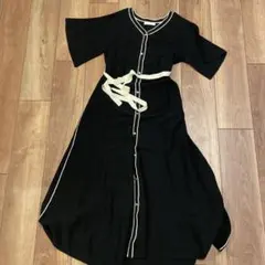 PROPORTION ブラックニットワンピース M