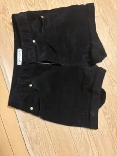 ブラック コーデュロイ ショートパンツ