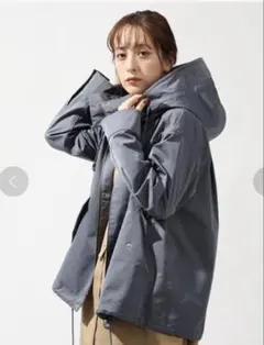 INDIVI インディヴィ　マウンテンパーカー　大きいサイズ　ブルーグレー　XL