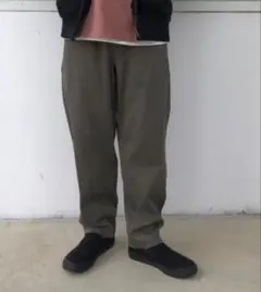 ユニクロU フレンチリブパンツ カーキ・グレー ウエストゴムパンツ
