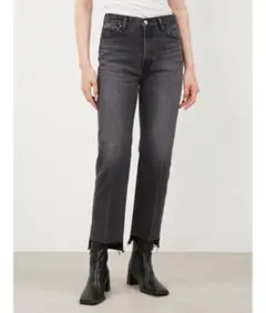 Mila Owen 裾段差テーパードデニムパンツ