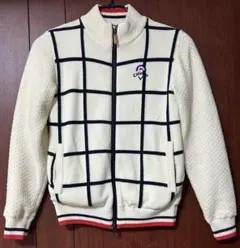 Callaway レディースニットジャケット Sサイズ アイボリー チェック柄