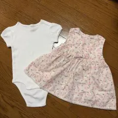 petit main ロンパース 80cm 花柄ワンピースセットアップ