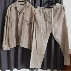 コーデュロイ ベージュ セットアップ