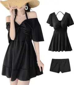 ブラック 2way水着 ワンピースセット