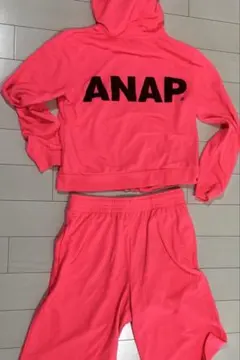 蛍光ピンク セットアップ ネオンカラANAP ピンク S M 160 スウェット