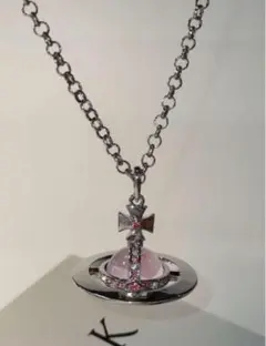 ヴィヴィアンウエストウッド スモールオーブネックレスシルバーピンク