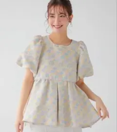 新品ローズティアラ花柄リバティプリントフリル半袖ブラウスMサイズ 