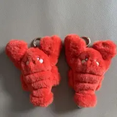 번역 있음 왕새우? 이세 새우? 봉제인형 키홀더 2체