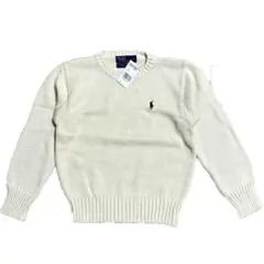 NOS 90s RALPH LAUREN コットン セーター 6 白 古着 1