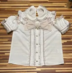 LIZLISA BIGリボンオープンショルダーブラウス