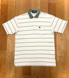 Aquascutum ポロシャツ ボーダー 胸ポケット付 メンズ S 日本製のサムネイル