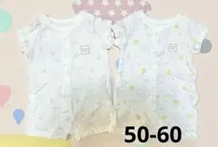 50-60サイズ　TEATAMBABY クマ柄半袖ロンパース　2枚セット