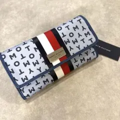 TOMMY ロゴ総柄 トミーヒルフィガー 長財布 トリコロール 三つ折り