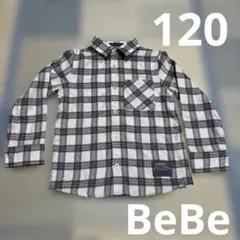 BeBe べべ　120cm チェック柄 長袖シャツ ブラウス　チェックシャツ