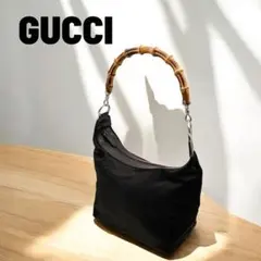 エヌ 様専用GUCCI バンブー ハンドバッグ ナイロン 黒 美品