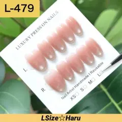 【L-479】肌馴染みピンク 指先うる艶マグネットネイルチップ［LSize］