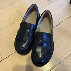 ZARA 新品未使用　黒 レザー ローファー 35
