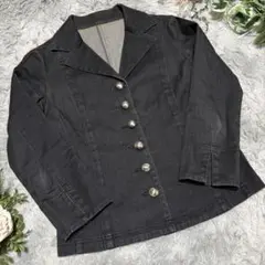 【LEQUIPE YOSHIE INABA】ブラックデニムジャケット ボタン付き