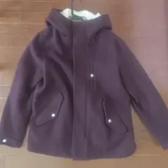coen メンズ　フード付きパープルコート L
