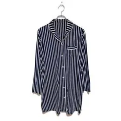 レディース　マタニティ　授乳服　MLサイズ　長袖　ストライプ柄　ひざ丈　高伸縮