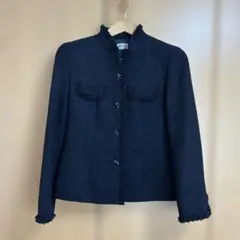 VINVERT サンヨー 黒ツイードジャケット 9号(M) アンゴラ混