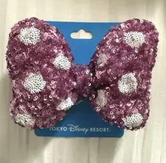 東京ディズニーリゾート リボン ミニー スパンコール ピンク ヘアゴム